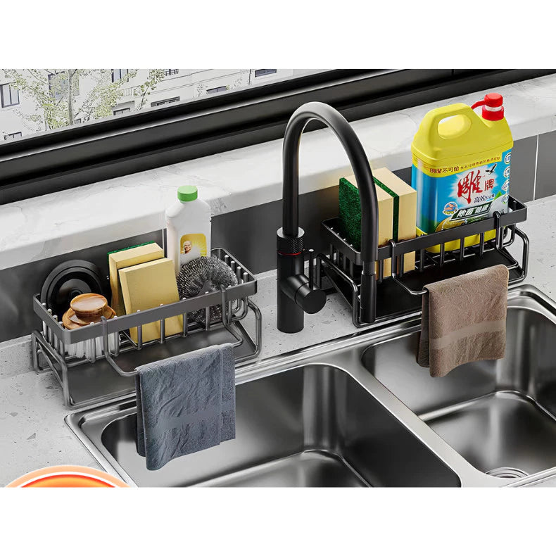 Organizador de Pia com Drenagem e Gancho | Suporte para Esponja e Detergente – Hadar Decorações
