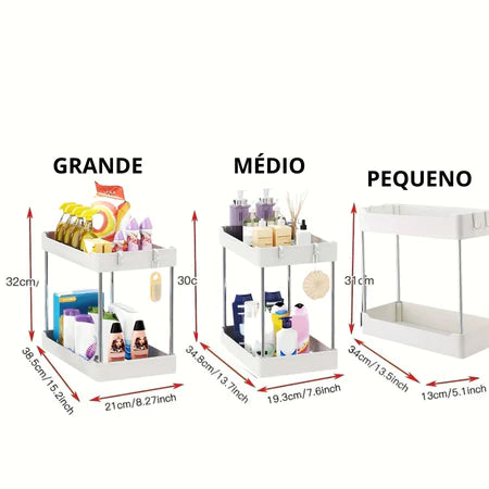Organizador 2 Andares Multiuso | Pia, Banheiro e Cozinha – Hadar Decorações