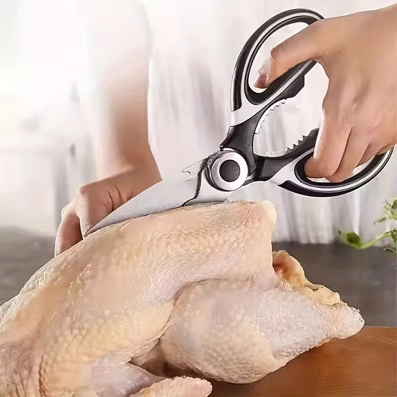 Tesoura de Cozinha Inox Multifuncional | Corte Preciso para Carnes e Ossos – Hadar Decorações