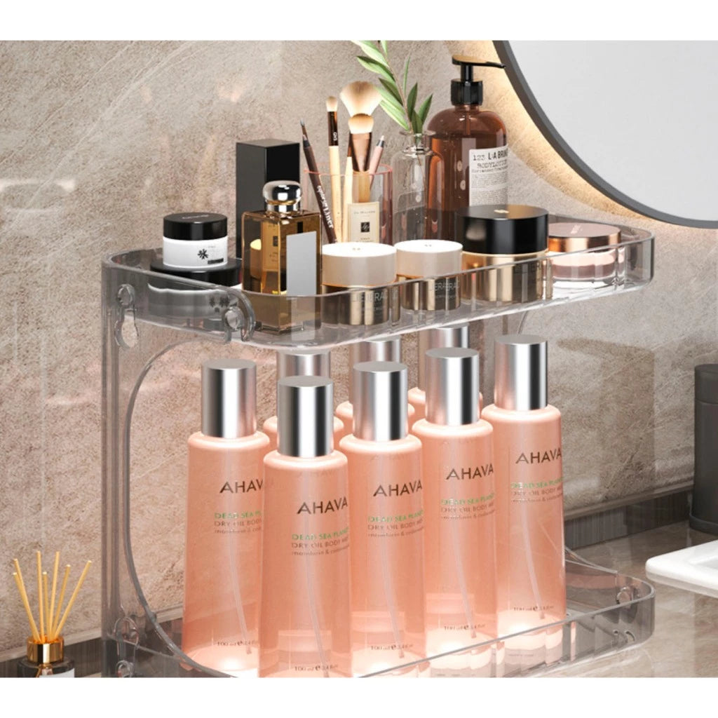 Organizador Acrílico 2 Andares Premium | Bancada, Maquiagem e Cozinha – Hadar Decorações