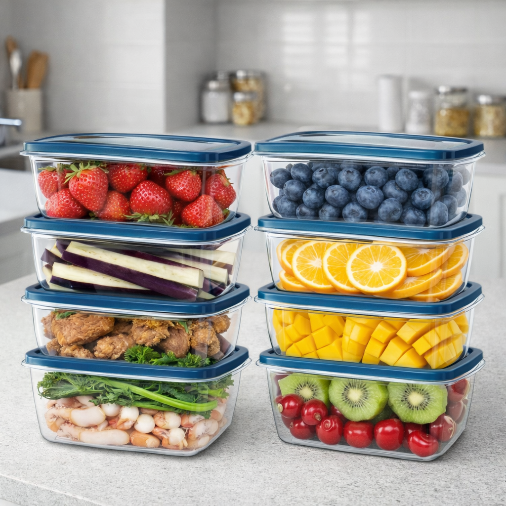 Kit 10 Potes Organizadores Herméticos Empilháveis com Tampa – Hadar Decorações