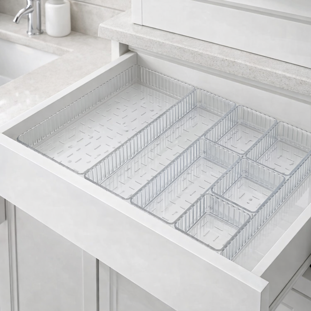 Organizador de Maquiagem Acrílico Ajustável e Empilhável – Hadar Decorações