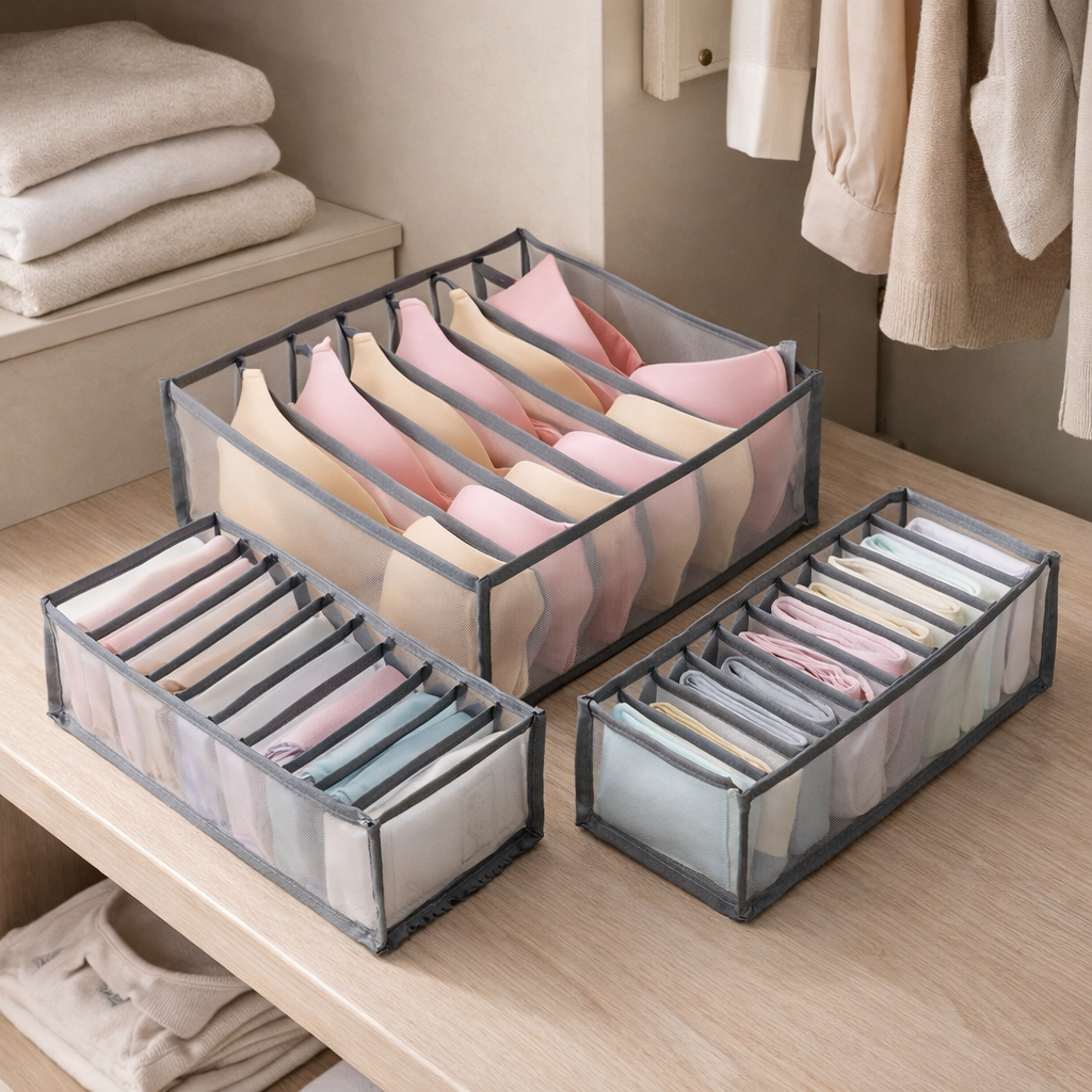 Kit Organizador de Gaveta 3 Peças | Divisor de Roupas Íntimas – Hadar Decorações