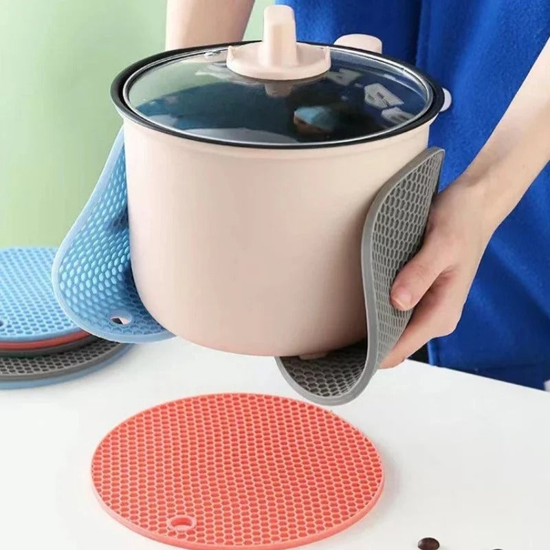 Kit 4 Descansos de Panela em Silicone Antiderrapante 17cm – Hadar Decorações