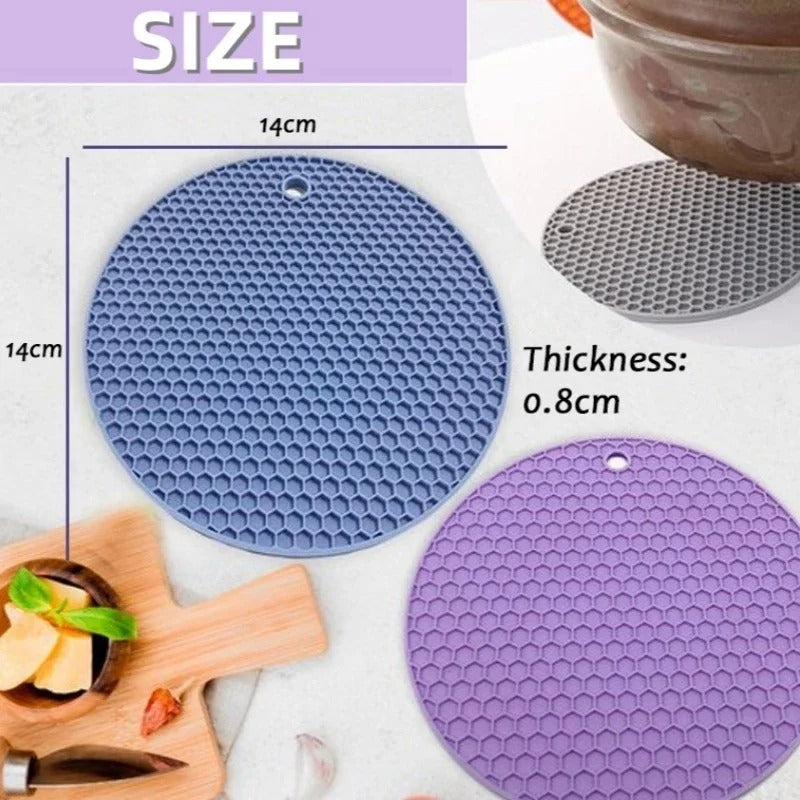 Kit 4 Descansos de Panela em Silicone Antiderrapante 17cm – Hadar Decorações