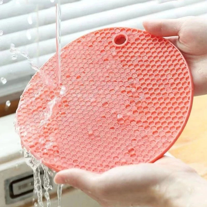 Kit 4 Descansos de Panela em Silicone Antiderrapante 17cm – Hadar Decorações